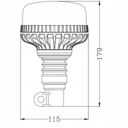 Forgólámpa LED csőre szerelhető 12V-24V