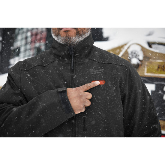 Fűthető kabát fekete akksival töltővel M12HJBL5-201 XL méret