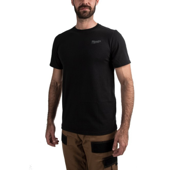 Hibrid rövid ujjú póló fekete XL méret