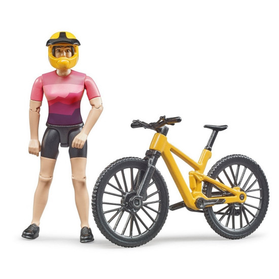 Kerékpáros női figura kerékpárral