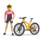 Kerékpáros női figura kerékpárral