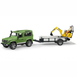 Land Rover Defender egytengelyű utánfutóval és JCB markolóval (02593)