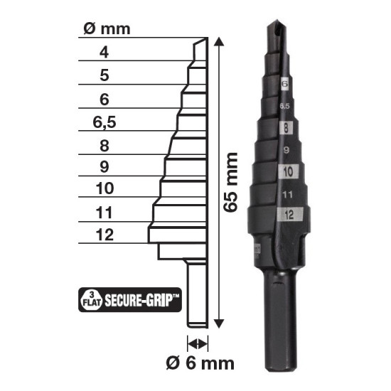 Lépcsős fúró 4-12mm-ig (48899301)