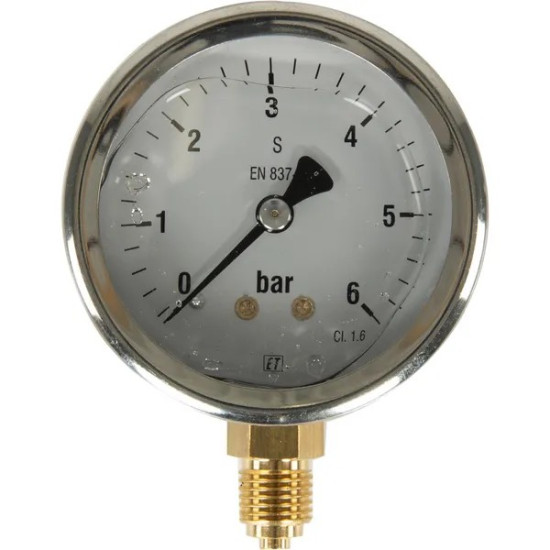 Nyomésmérő óra d=63mm 0-6bar 1/4" alsó csatlakozással