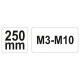 Racsnis menetfúró fordítóvas M3-M10 250mm YATO